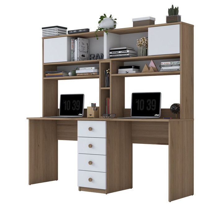 Hanah Home Escritorio de Estudio HA130 - 4017 Nogal y Blanco